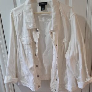 Lane Bryant Women's Off-White Jean Jacket